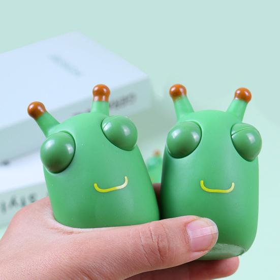 1Pc Popping Eye Cabbage Worm Toy Anxiety Stress Relief Caterpillar Squeeze Pinch Sensory Toy Kids Teens Adults Soft Stress Ball Animal Fidget Toy MIT