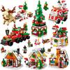 6в1 Рождественский лось, олень, Санта-Клаус, строительные блоки, городской снежный дом, рождественская елка, набор кирпичей, игрушки для детей, подарок детям