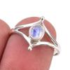 Natural Rainbow Moonstone Gemstone Handmade 925 Sterling Silver Ring Size 7 l1B24