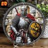 2d Flat 20*20cm, Vintage Knight Armor Wooden Wall Hanging Plaque, Multipurpose Decorative Art for Home, Kitchen, Garden, Bedroom, Bar