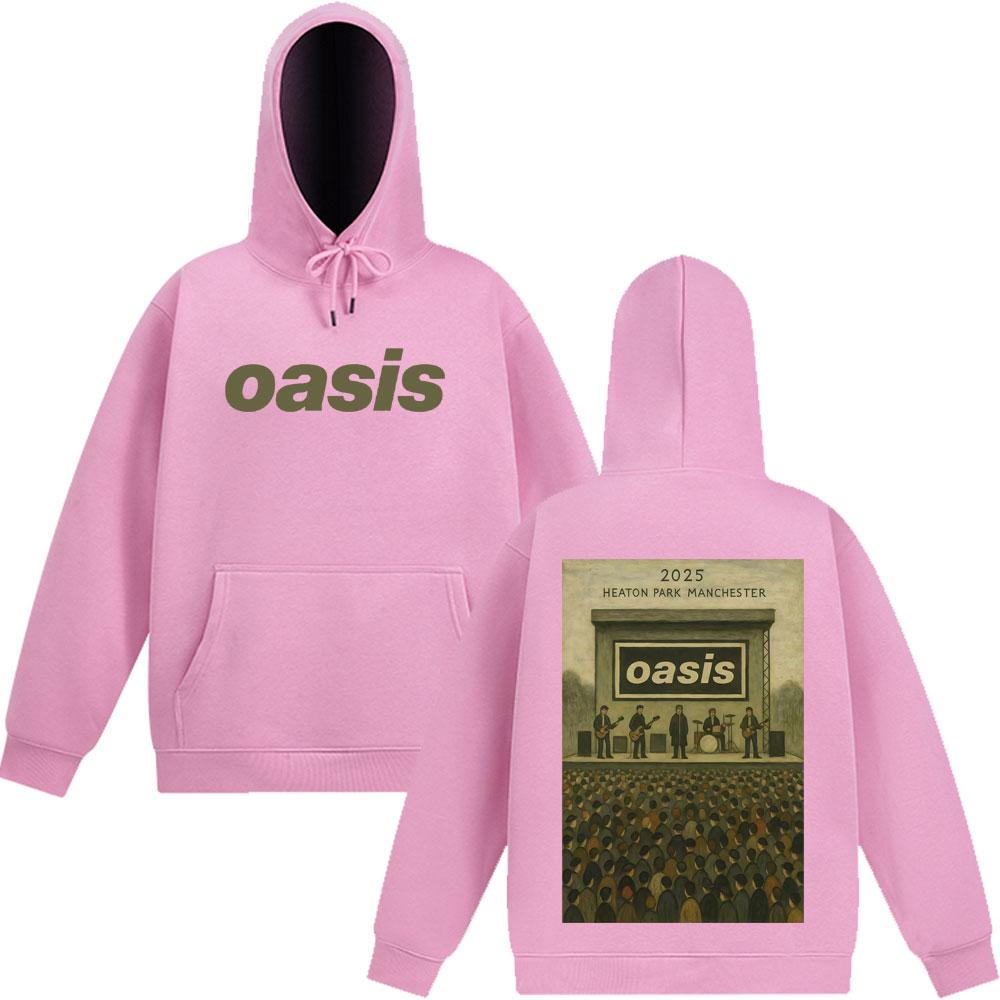 Oasis At Heaton Park Винтажные графические худи Мужские Женские Спортивная одежда Зимние Оверсайз Флис Харадзюку Повседневный Пуловер