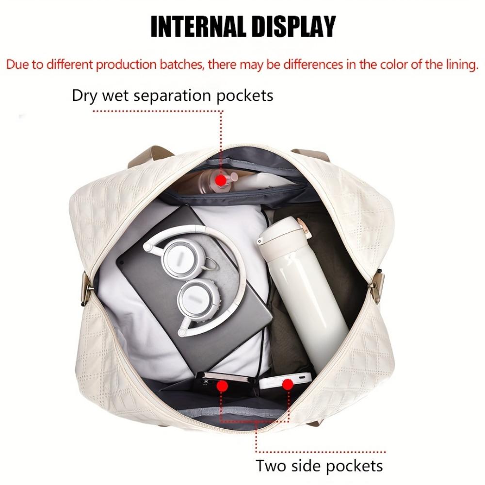 Casual Polyester Travel Luggage - Large Capacity Sports Fitness Storage, Multi-Pocket Portable, Sports Equipment Bags | Handbags | Durable Travel Bags