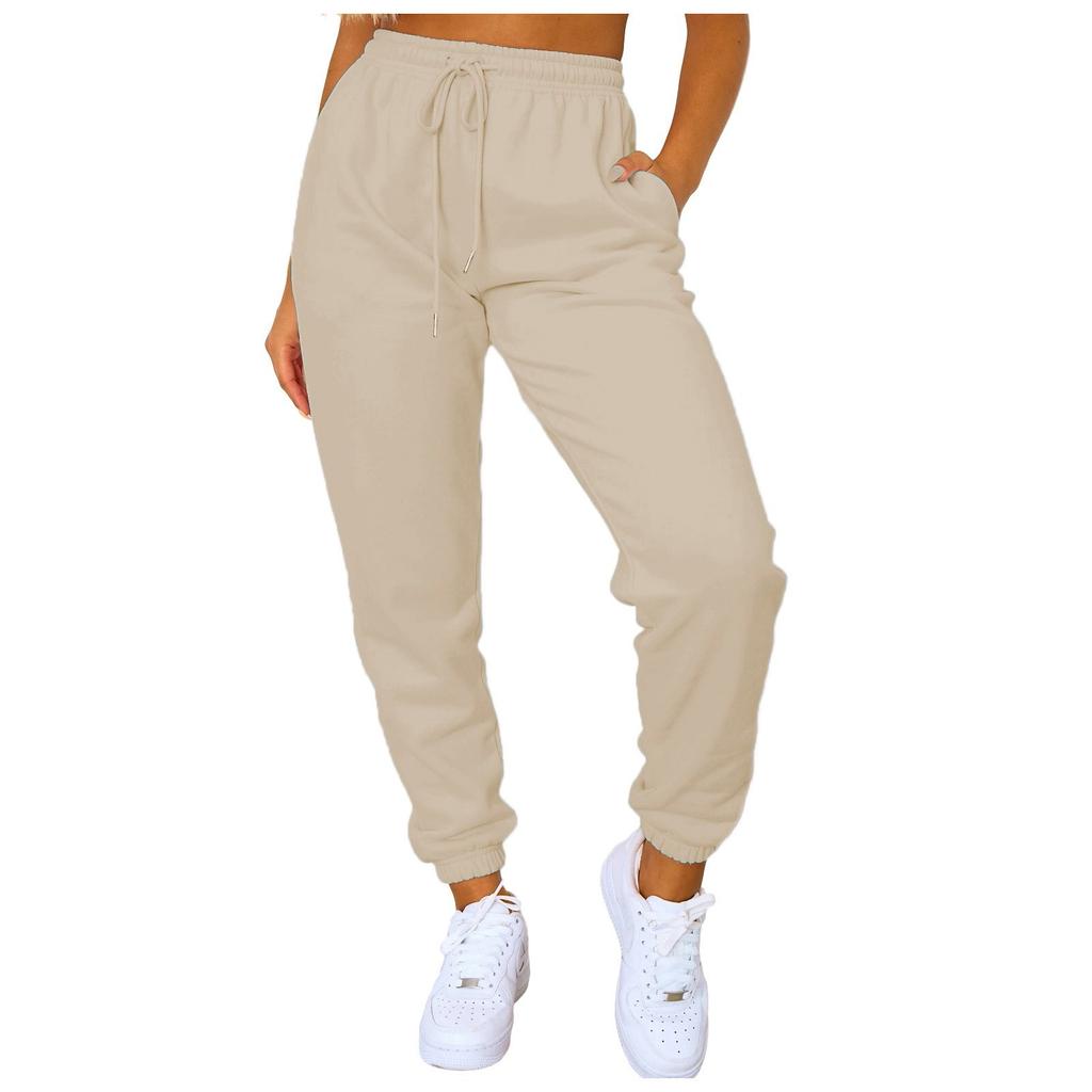 Женские повседневные спортивные брюки для бега с эластичной лентой на шнурке и карманами