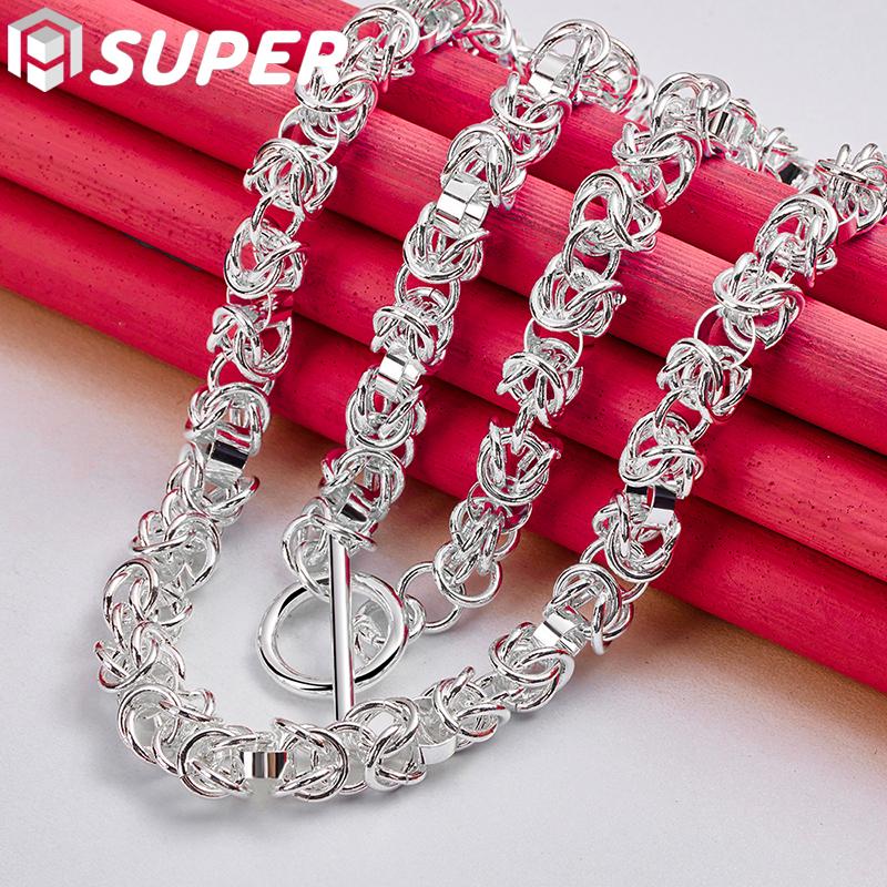 Ювелирные изделия из стерлингового серебра 925 пробы с пуговицами и цепочкой с множеством кругов