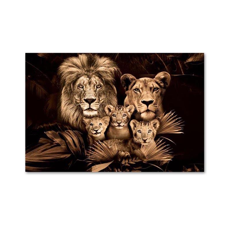 Дикие животные, ребенок, лев, семья, холст, живопись, постеры и принты, настенные художественные картины для гостиной, украшения дома, Cuadros