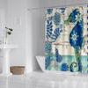 1 штука шторки для душа с принтом морского конька 180x180 см, водонепроницаемая и устойчивая к плесени для использования в ванной комнате
