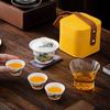 Qianli Jiangshan Белоснежный Фарфоровый Портативный Дорожный Чайный Набор