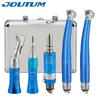 Dental Color Low Speed  and LED High Handpiece Kit Push Button Contra Angle Single Way Water Spray Air Turbine 2/4 Hole