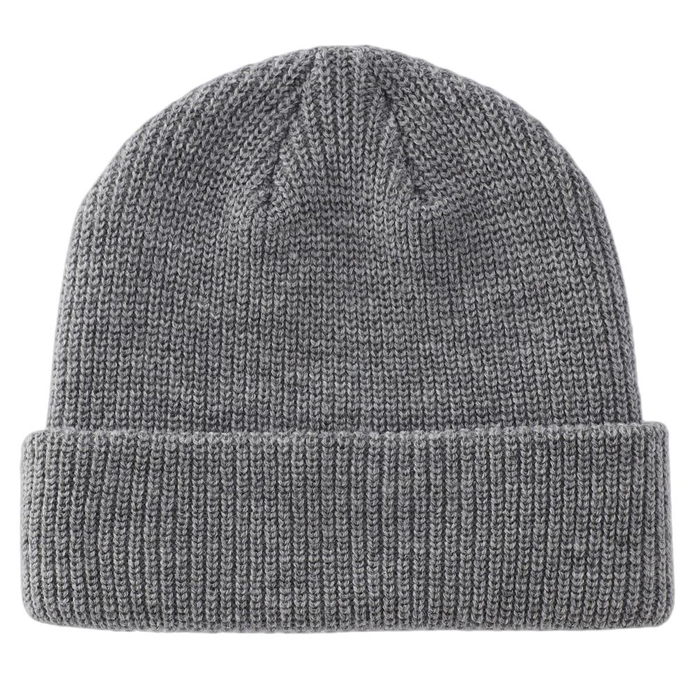 Plain grey color acrylic wool knitted men & women outdoor wear beanie caps in stock ready to ship price beanie caps