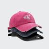 Korean Style Embroidered Sun Hat Cotton Washed Cotton Peaked Hat Love Heart Baseball Cap  Outdoor