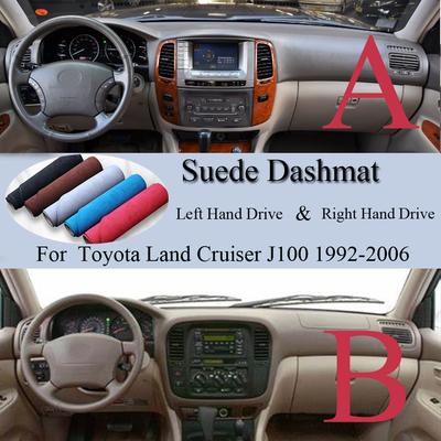 Для Toyota Land Cruiser J100 1998-2006 LandCruiser 100 Защитная накладка на панель приборов из замши Коврик на панель приборов Чехол на панель приборов Ковер Аксессуар для стайлинга автомобиля