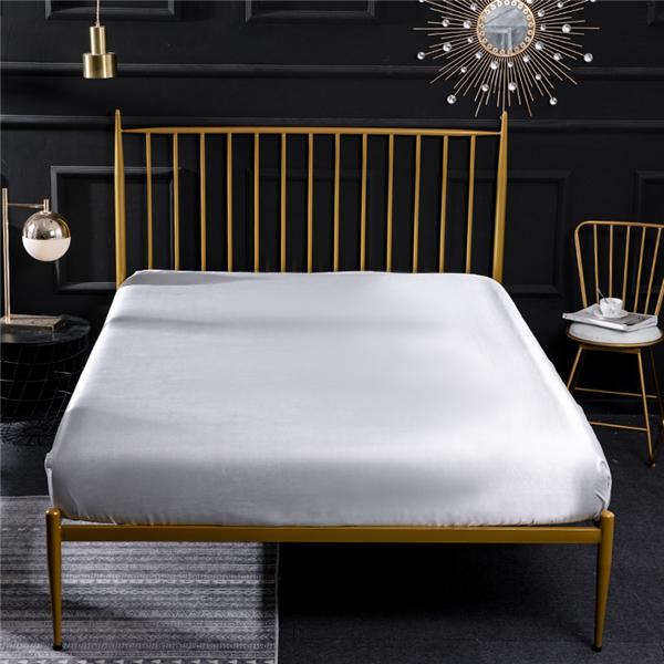 2026Сатиновая шелковая простыня на резинке однотонная простыня эластичная лента наматрасник простыни покрывало для кровати размер квин кинг