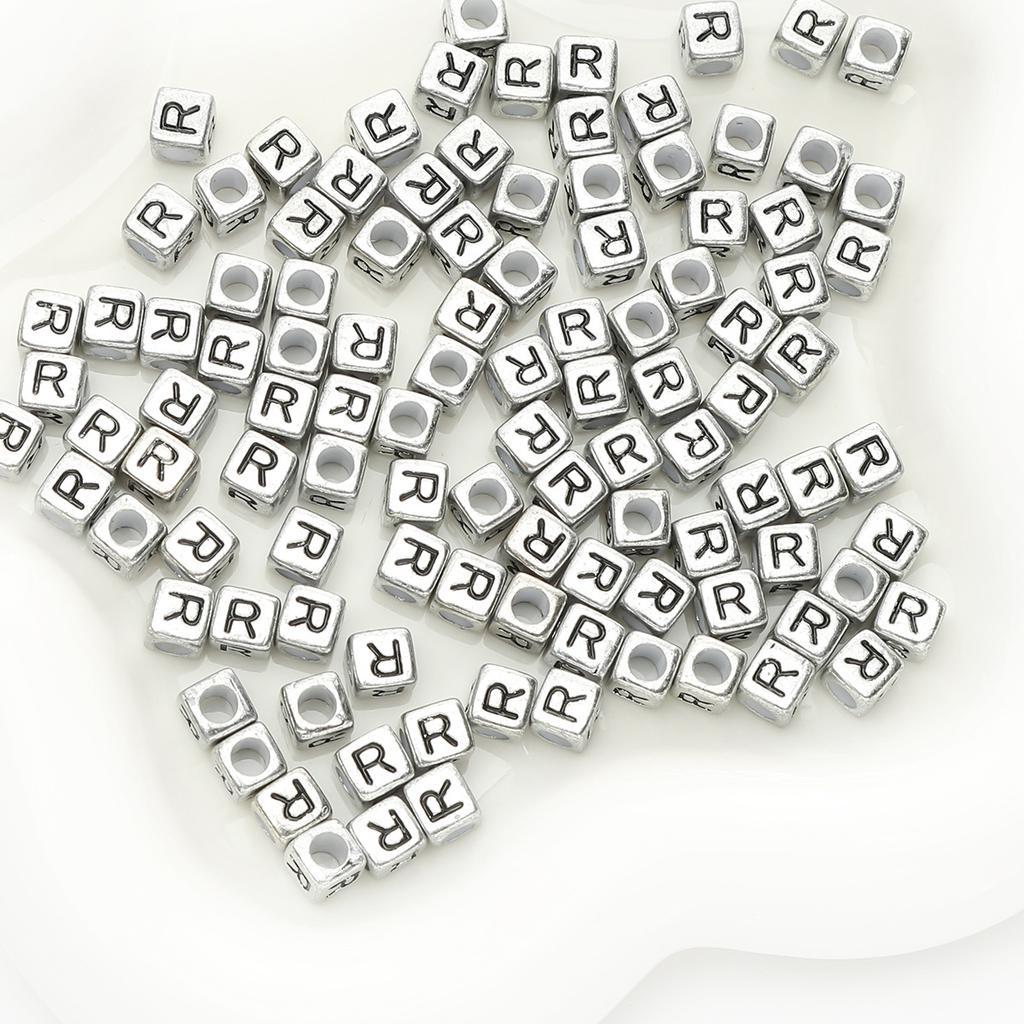 Бусины ручной работы Акриловые бусины с буквами алфавита Квадратные бусины Плоские бусины Круглые бусины Украшения ручной работы своими руками Аксессуары для браслетов Разделительные бусины Ручная нить бусины
