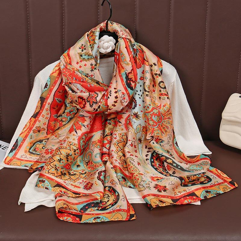 Luxury Brand 180*90cm Foulard Summer Seda Autumn Winter Popular Style Printing Women's Cachecol Syilent
