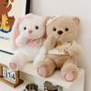 Adorable Plush Goodnight Bear And Sweetheart Rabbit Soft Toy Gift For Cuddling