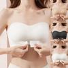 Fashion Strapless Underwear Women's Small Chest Gathered Non-slip Bra Seamless Thin Summer Front Buckle Invisible No Steel Ring Bra