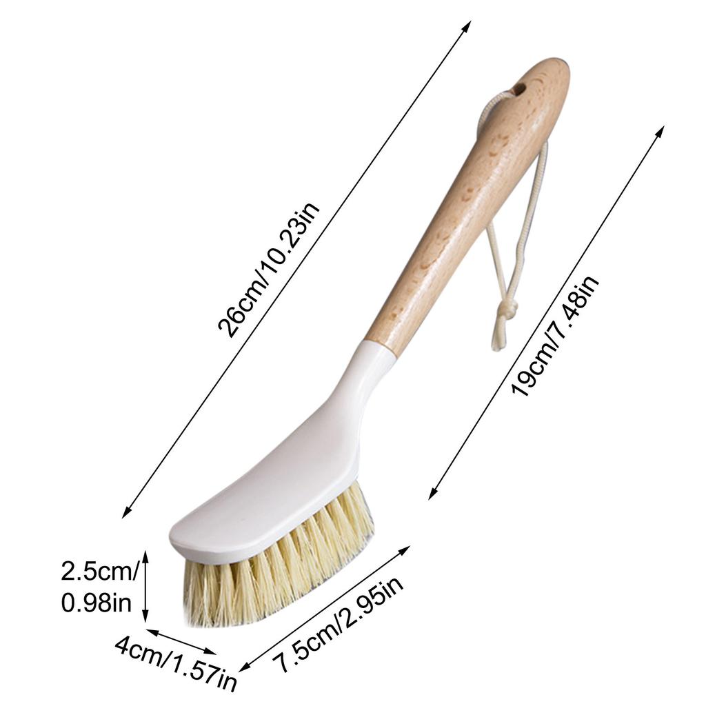 Kitchen Cleaning Brush Natural Bamboo Handle and Sisal Bristles Scrub for Dish Cast Iron Skillet Pots