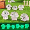 Micro-landscape Creative Cute Cartoon Transparent Glow-in-light Pink Puppy Garden Landscape Decoration Resin Small Figurine