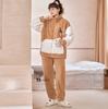 Winter Women's Warm Pajama Set Coral Fleece Sleepwear Flannel Thick Cartoon Pajamas Oversized Home Clothes Oversized Pyjama