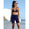 CHARMLEAKS Women's High Waisted Swim Shorts with Pockets Plus Size Bathing Suit Bottoms Long Board Shorts