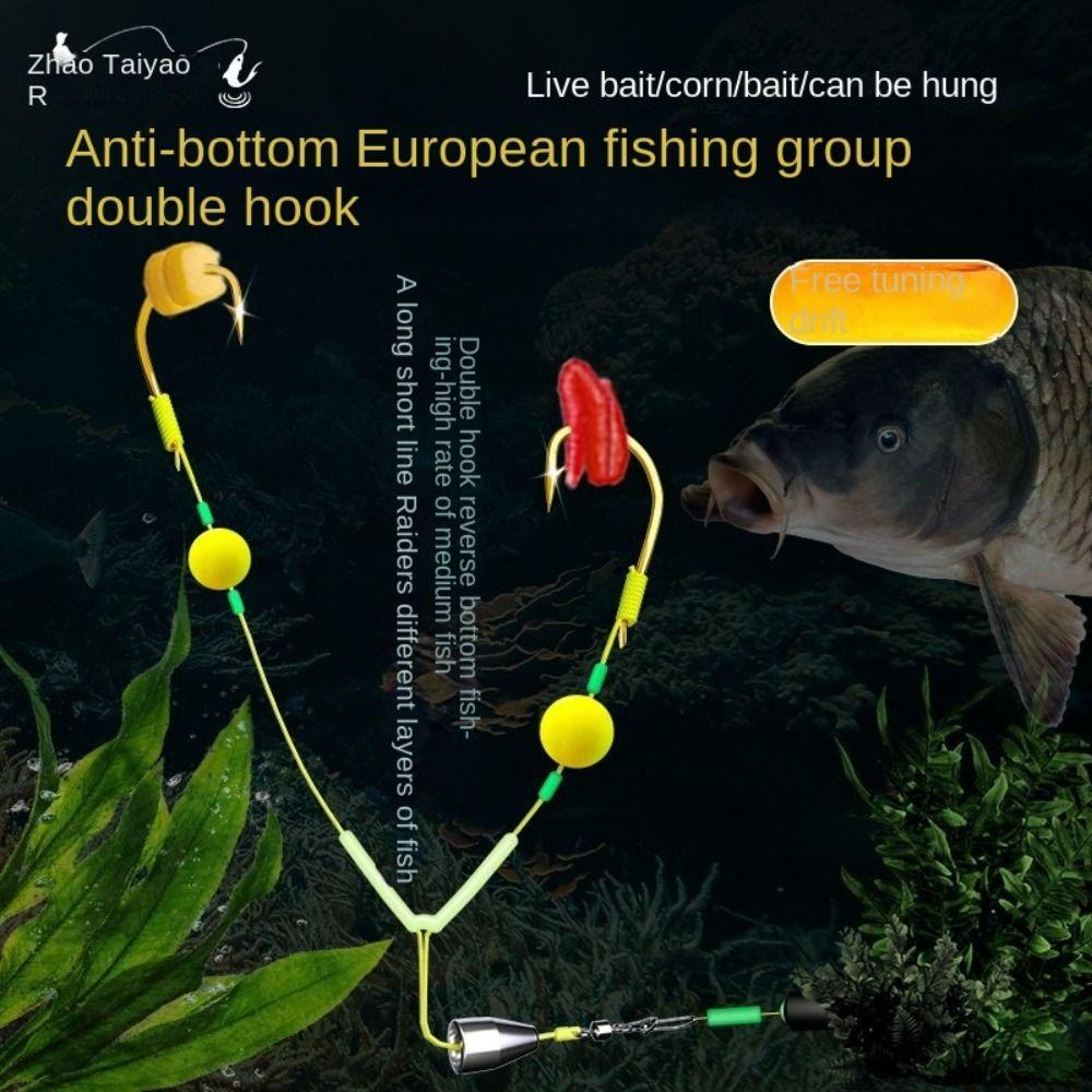 3pcs Suspension Fishing Hair Rigs Hook Anti Bottom Carp Rigs Fishing Lure Fishing Tackle