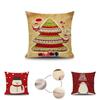 Праздничная рождественская наволочка с изображением Санта-Клауса и снеговика для уютного домашнего декора