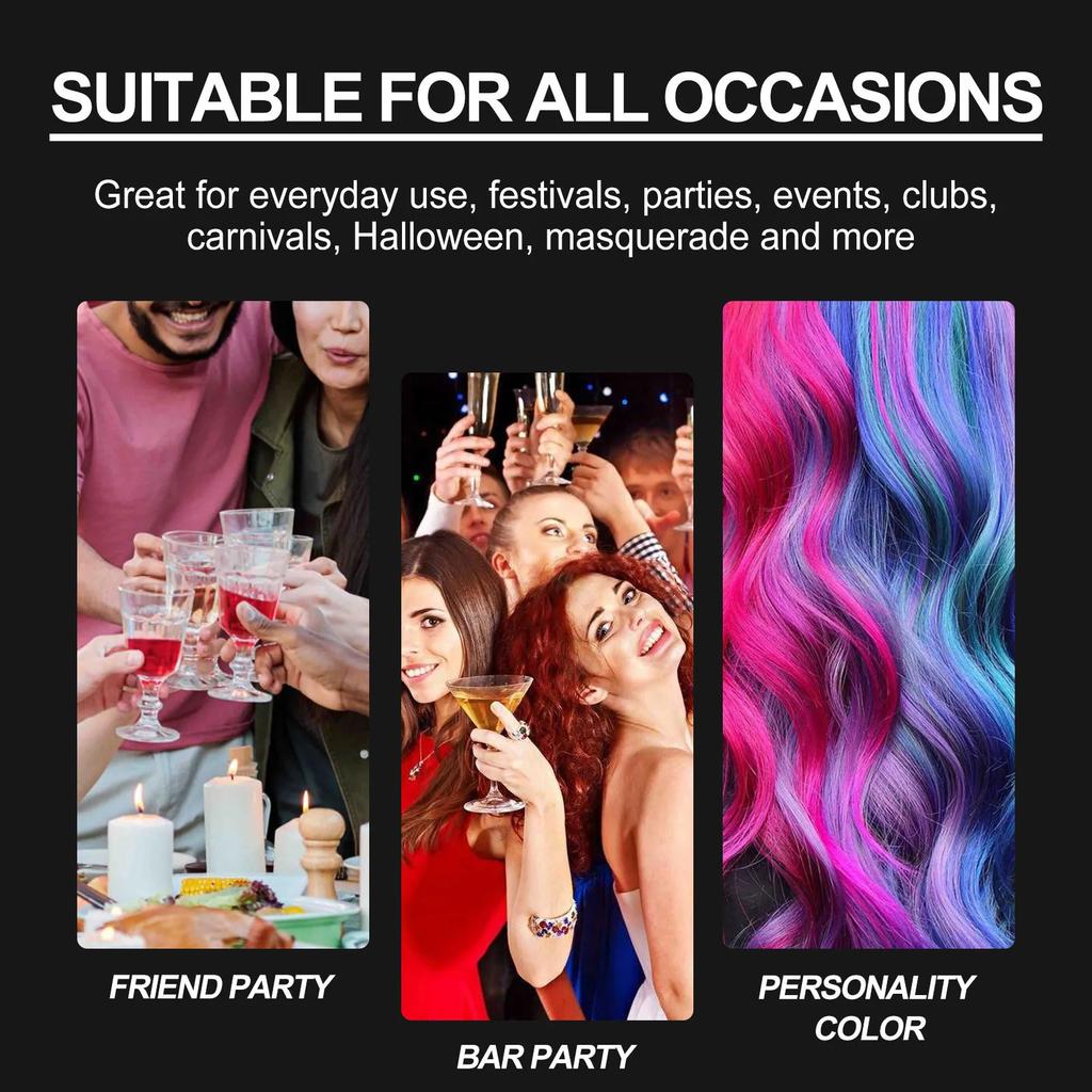 Temporary Hair Color Styling Wax, One-Time Use Washable Hair Cream for Instant Hairstyle Coloring, 30g