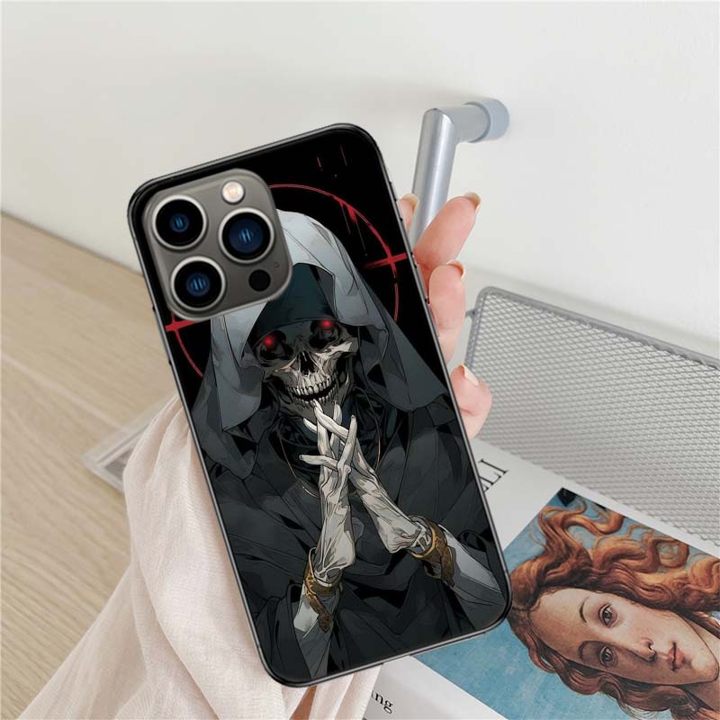 Чехол для телефона 'Жнец Череп Скелет' Для Iphone 17 Air 16 15 Pro Max 14 Plus 16E Coque 13 Pro 12 Mini 11 Прозрачный Силиконовый C