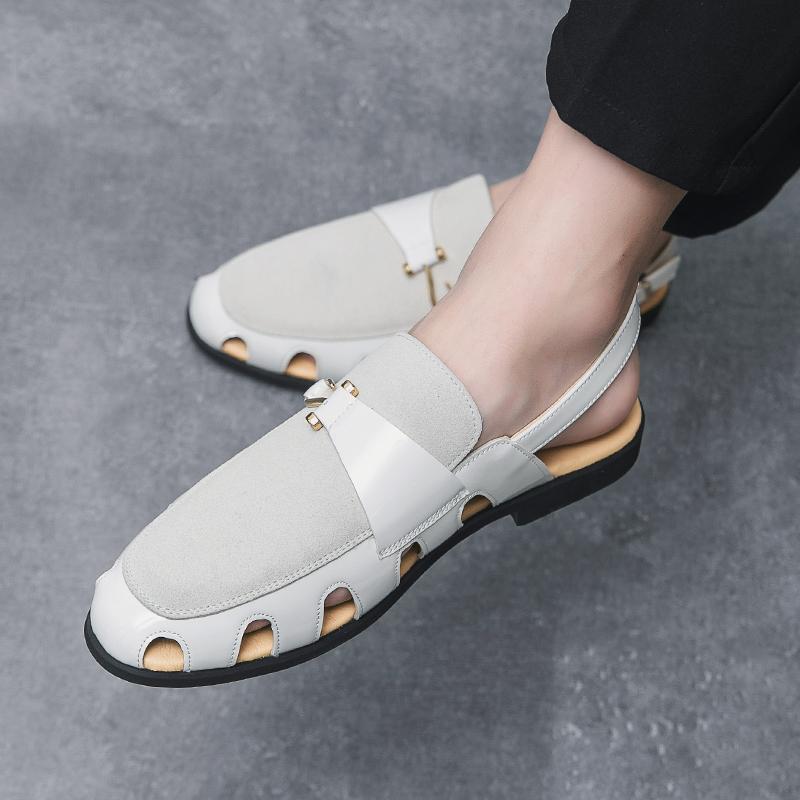 Fashion Brand Men's Fisherman Sandals Beach Shoes New Comfortable and Breathable Summer Hollow Buckle Formal Sandals Beach Shoes