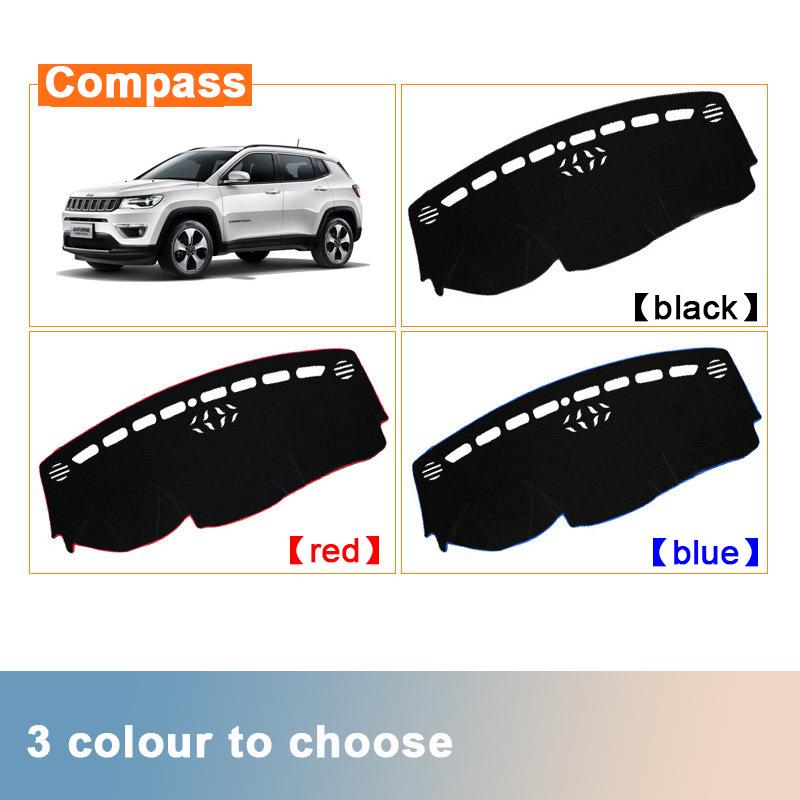 Для Jeep Compass MP M6 2017 2018, коврики для приборной панели автомобиля, избегайте легких накладок, анти-УФ-защитные коврики, аксессуары для защиты