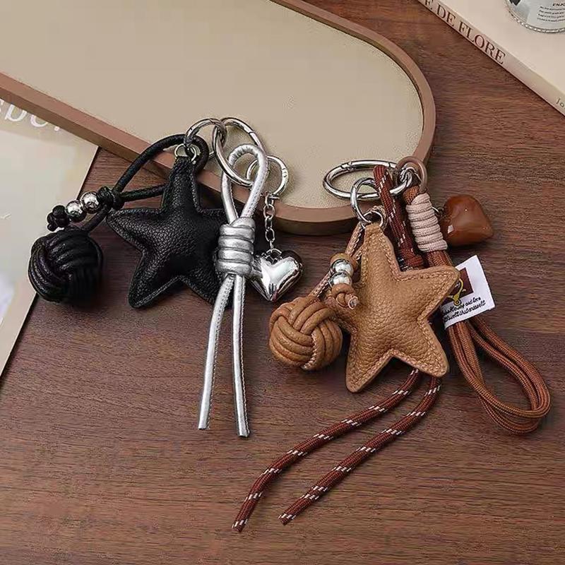 Yogodlns Мини-рюкзак из ПУ кожи в форме пятиконечной звезды, подвеска для сумки, брелок, аксессуары для сумок