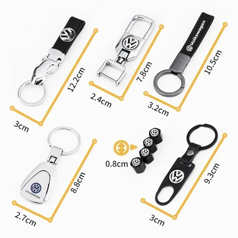 For Volkswagen VW Metal Leather Car Keychain Key Ring Badge Accessories For Volkswagen Golf-5 6 7 MK6 Jetta Lavida Polo Tiguan P