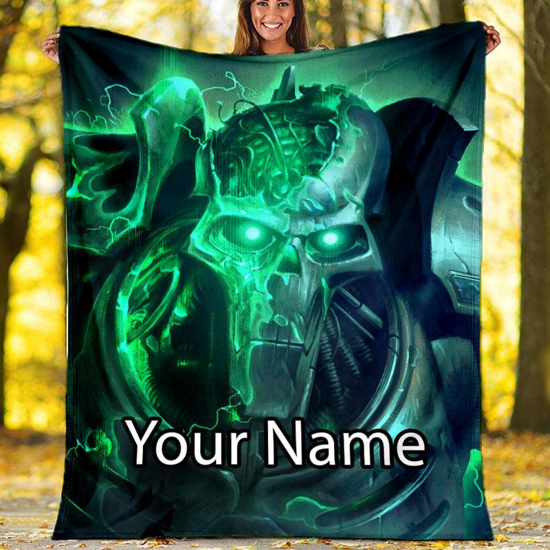 Custom Name Warhammer 40K Theme Printed Blanket - Perfect for Couch, Bed, Travel & Outdoor Use | Machine Washable, Cozy & Durable.