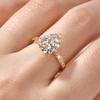 Rrjzz 1 Carats Wedding Engagement Ring for Women Pear/Round Cut Cubic Zirconia Ring 14K Gold Plated  Promise Anniversary CZ Ring