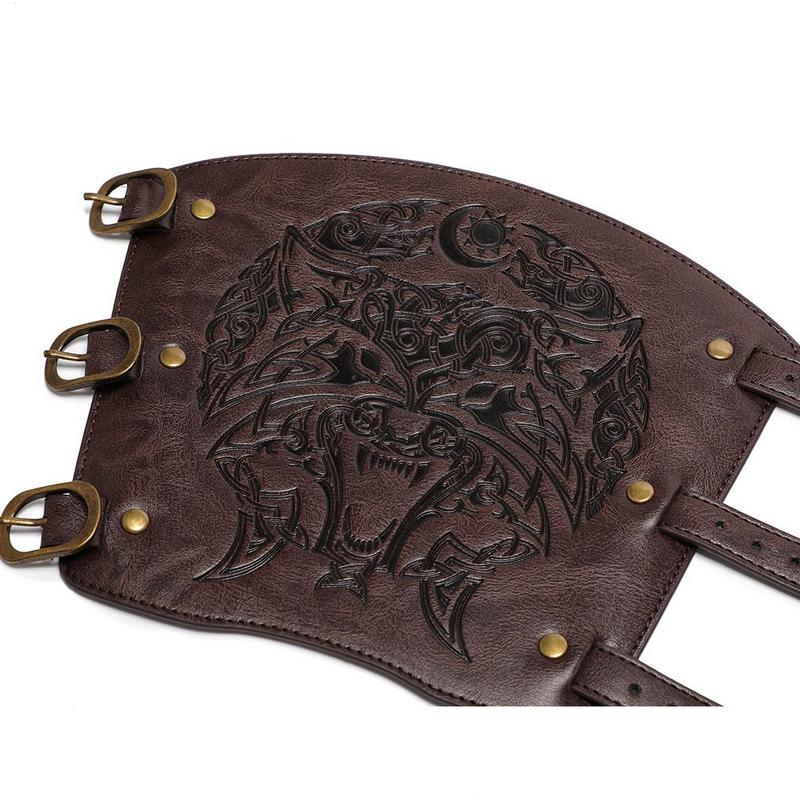 Medieval Arm Guards 1 Pair Medieval Knight Wrist Bracers For Adult Men Adjustable Width Embossed Arm Guard Wristband Costume For