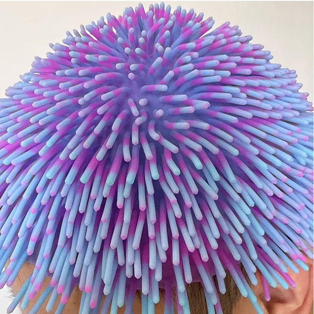 Comfortable To Wear Spiky Ball Prank Hat Portable Colorful Headgear Long Hair Head Cover  Gag Gift