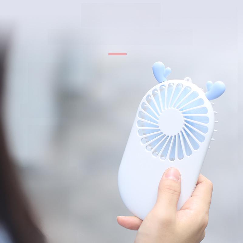 Мини USB перезаряжаемый карманный вентилятор с рисунком из мультфильма - бесшумный, портативный, ручной подарок