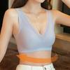 One-piece Seamless Underwear for Women with Small Breasts Gathered In A Thin Section Without Steel Ring Fixed Cup Tank Top Sports Bra