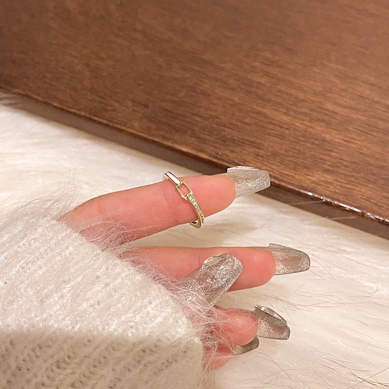 Комплект колец Love с корейским цирконием — роскошные простые кольца для универсального стиля