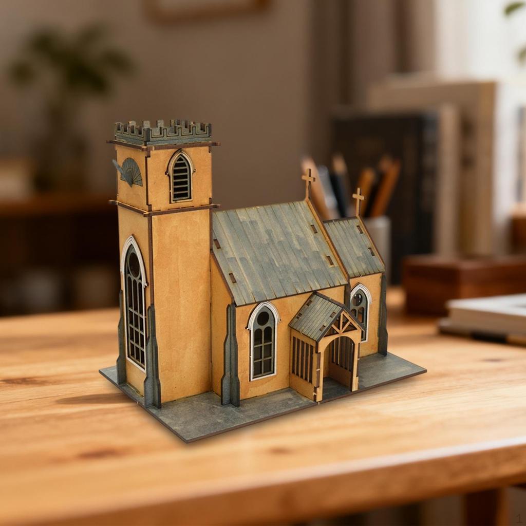 1/72 Европейский Модельный Комплект Здания Миниатюрный Деревянный Дом DIY Ручная Работа Хобби Игрушка Украшение Легкий
