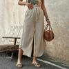 Женские брюки, регулируемые, с эластичной резинкой на талии, повседневные брюки, однотонные, широкие, свободные
