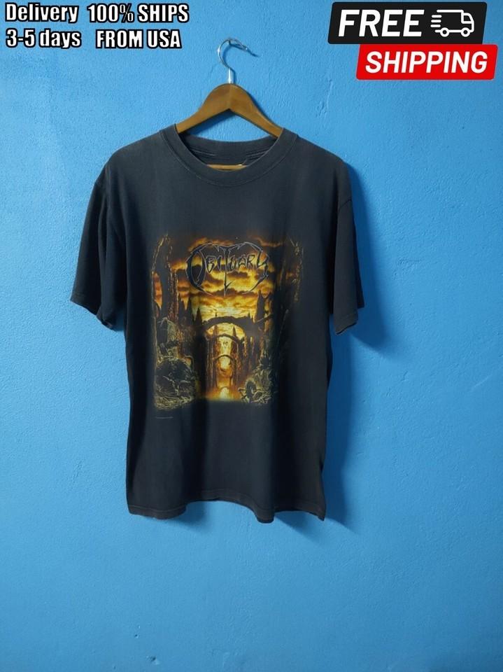Vintage Obituary Metal Band Black Heavy Cotton Size S4XL Shirt PP455