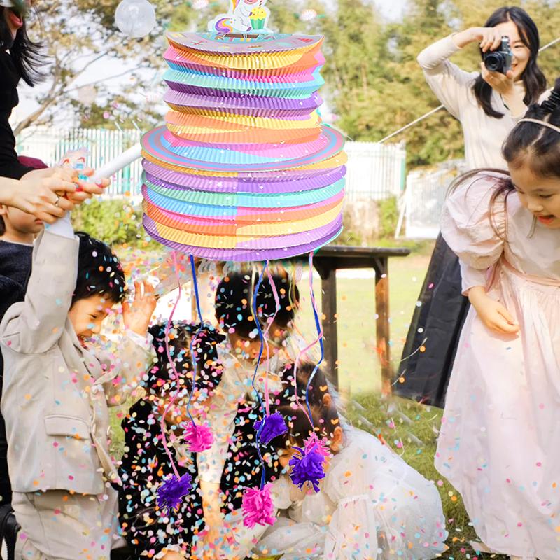 1 шт., пиньята с радужным единорогом на день рождения, милая лошадь, конфетный подарок, игрушка-пината для детей, сувениры на первый день рождения, декор для детского душа