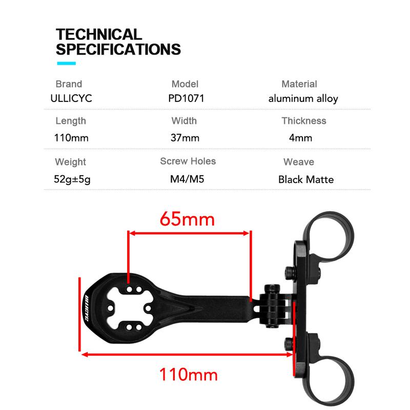 ULLICYC for Vision TFE Metron Pro Triathlon TT Handlebar Aluminium Alloy Computer Mount for GOPRO Garmin Wahoo Bryton IGPS