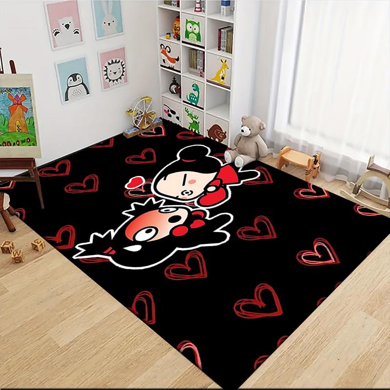 1Pc Pucca'S Love Adventures Carpet Rug Customizable Soft Washable Antislip Home Living Room Sofa Mats Personalized Rug 0917298
