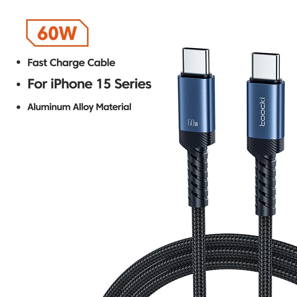 Кабель Toocki Type C - Type C 100 Вт PD Быстрая зарядка Зарядное устройство USB C - USB C Для POCO F3 Realme Macbook Samsung iPad