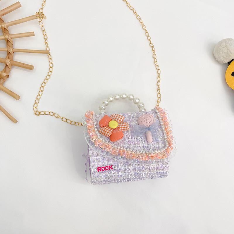 Kids Handheld Girls Shoulder Bag Cotton Linen Water Resistant Features Durable