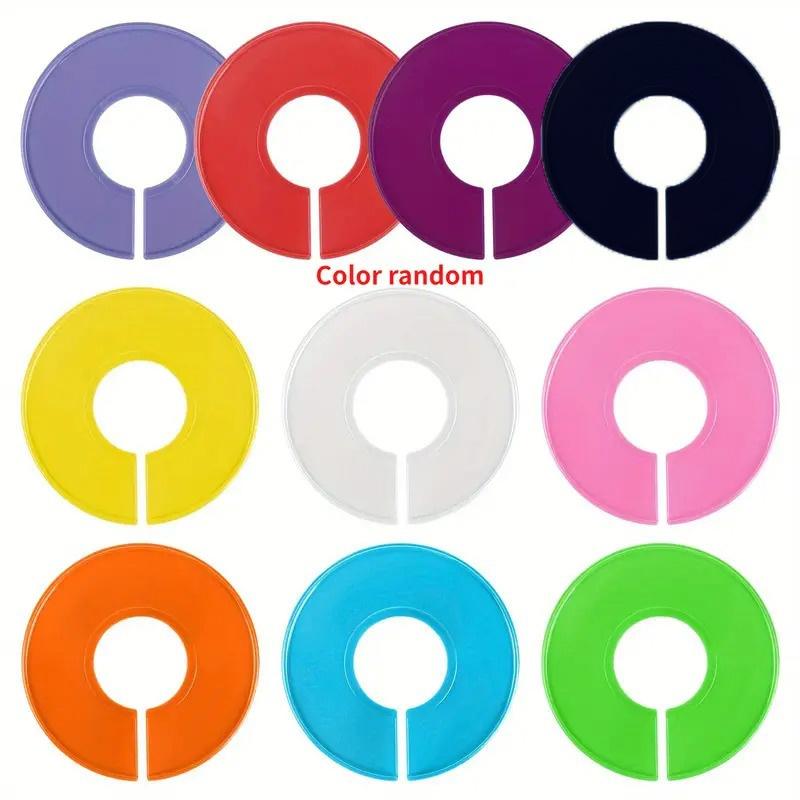 10Pcs Plastic Clothing Rack Size Dividers Round Hangers Closet Dividers Garment Tags Size Marking Ring