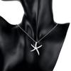 925 Sterling Silver Crystal Big Starfish Decoration Pendants Necklaces Fine Jewelry for Woman Valentine'S Day Gift