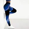 Womens Deep Blue Heart-shaped Butterfly Prints Stretch Yoga Leggings Fitness Running Gym Sports Active Pants